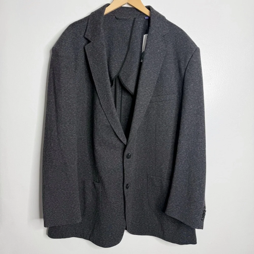 NWT Stitch Fix ArteFact Heathered Knit Blazer Stretchy‎ Gray 3XL Long Preppy